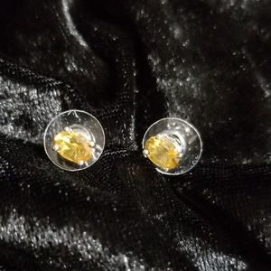 NEW Brazilian Citrine; 925 Sterling Silver Studs